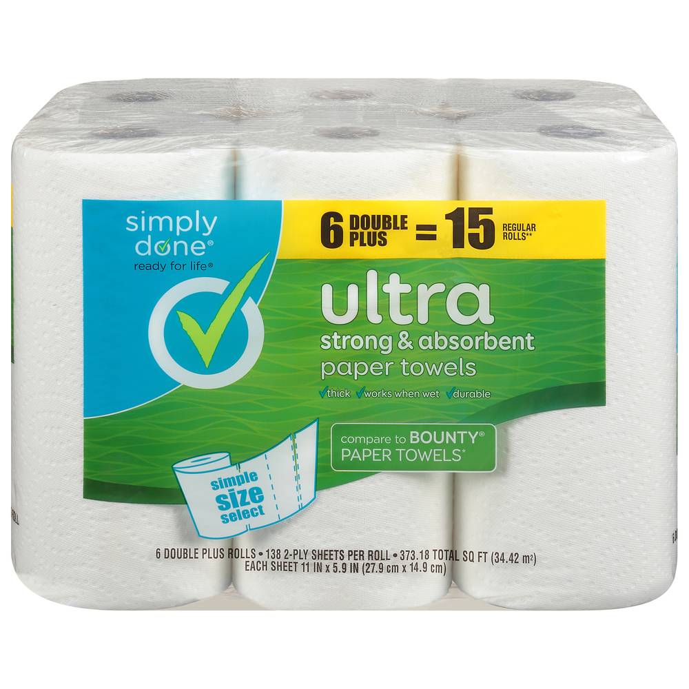 Simply Done Ultra Strong & Absorbent Paper Towels (6 ct)