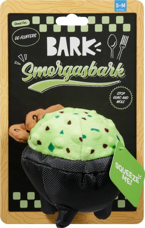 Bark Smorgasbark S-M Stop Guac and Mole Dog Toy