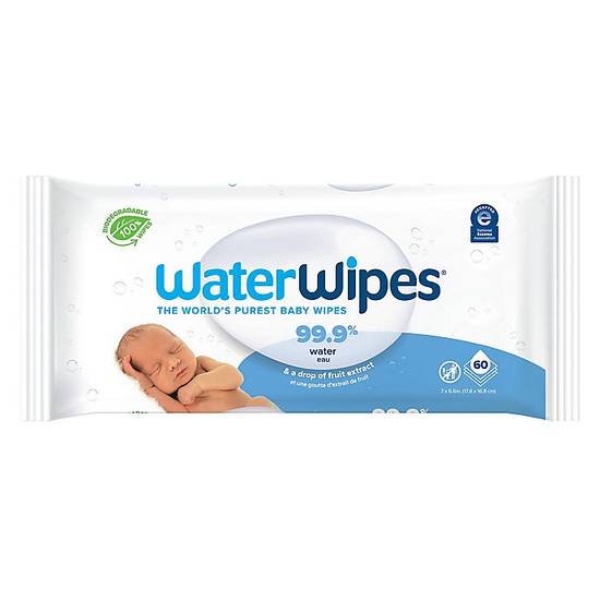 WaterWipes® Biodegradable 60-Count Baby Wipes