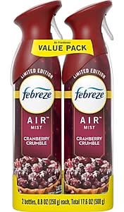 Febreze AIR Aerosol Air Freshener, Cranberry Crumble Scent, 8.8 Fl. Oz., 2/Pack (03207)