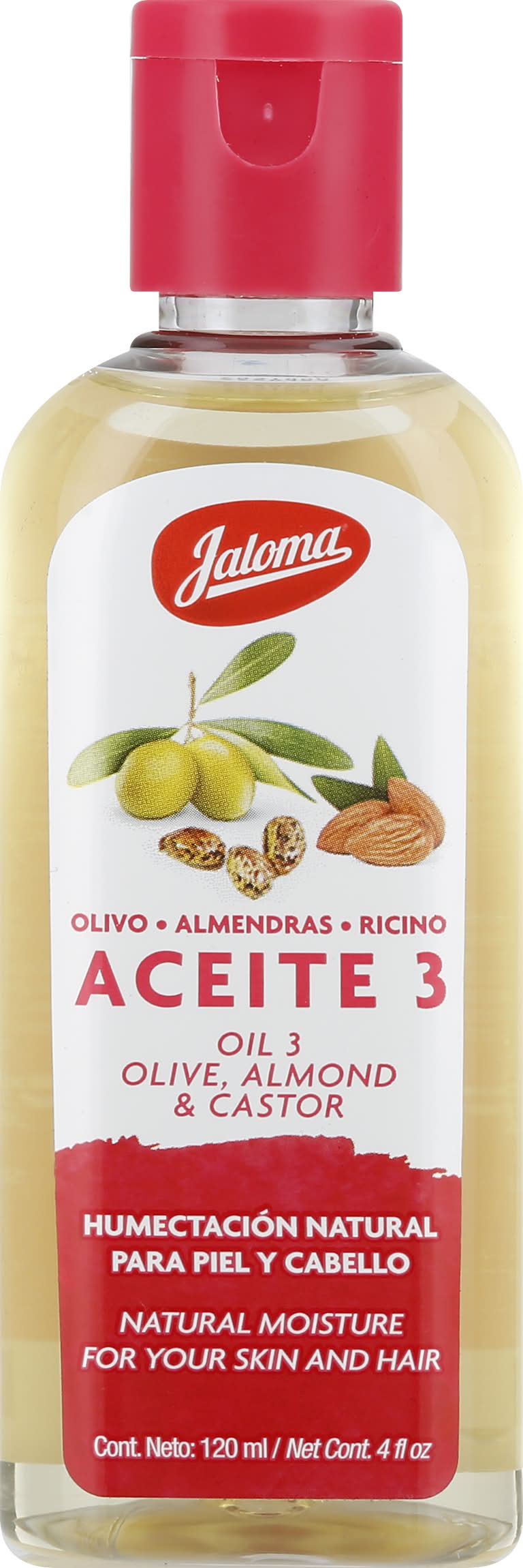 Jaloma Oil 3 Olive Almond & Castor For Skin and Hair (4 fl oz)