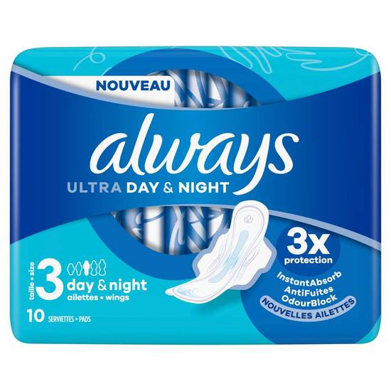 Always Ultra  Serviettes Jour et nuit (T3) Ailettes