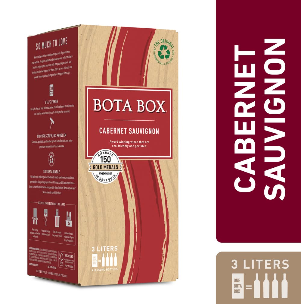 Bota Box Cabernet Sauvignon Red Wine (4 x 750 ml)