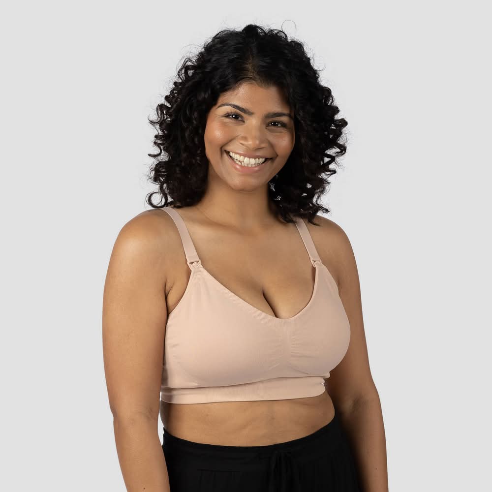 Kindred Bravely Hands Free Pumping + Nursing Bra, XXL-Busty, Beige
