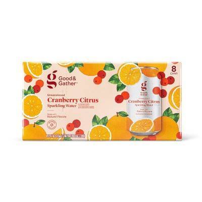 Good & Gather Cranberry Citrus Sparkling Water (8 ct, 12 fl oz)