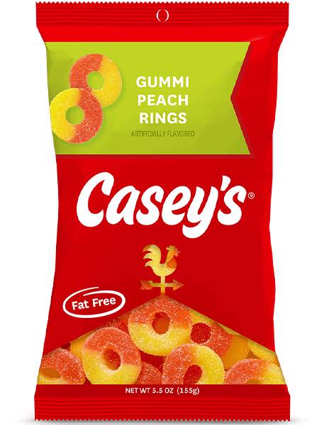 Casey's Sour Gummi Peach Rings 4.75oz