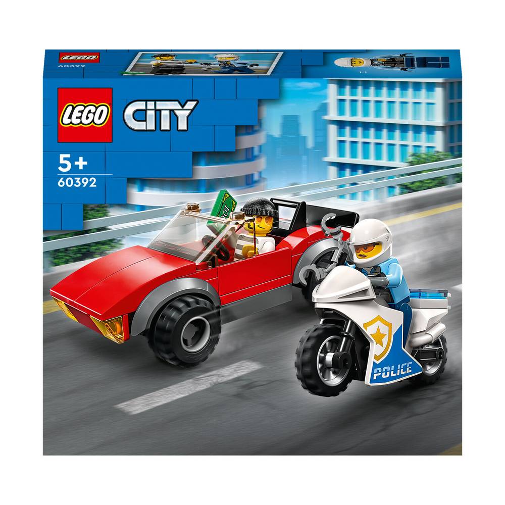 Lego - 60392 City la poursuite en moto et en voiture de la police (5+)