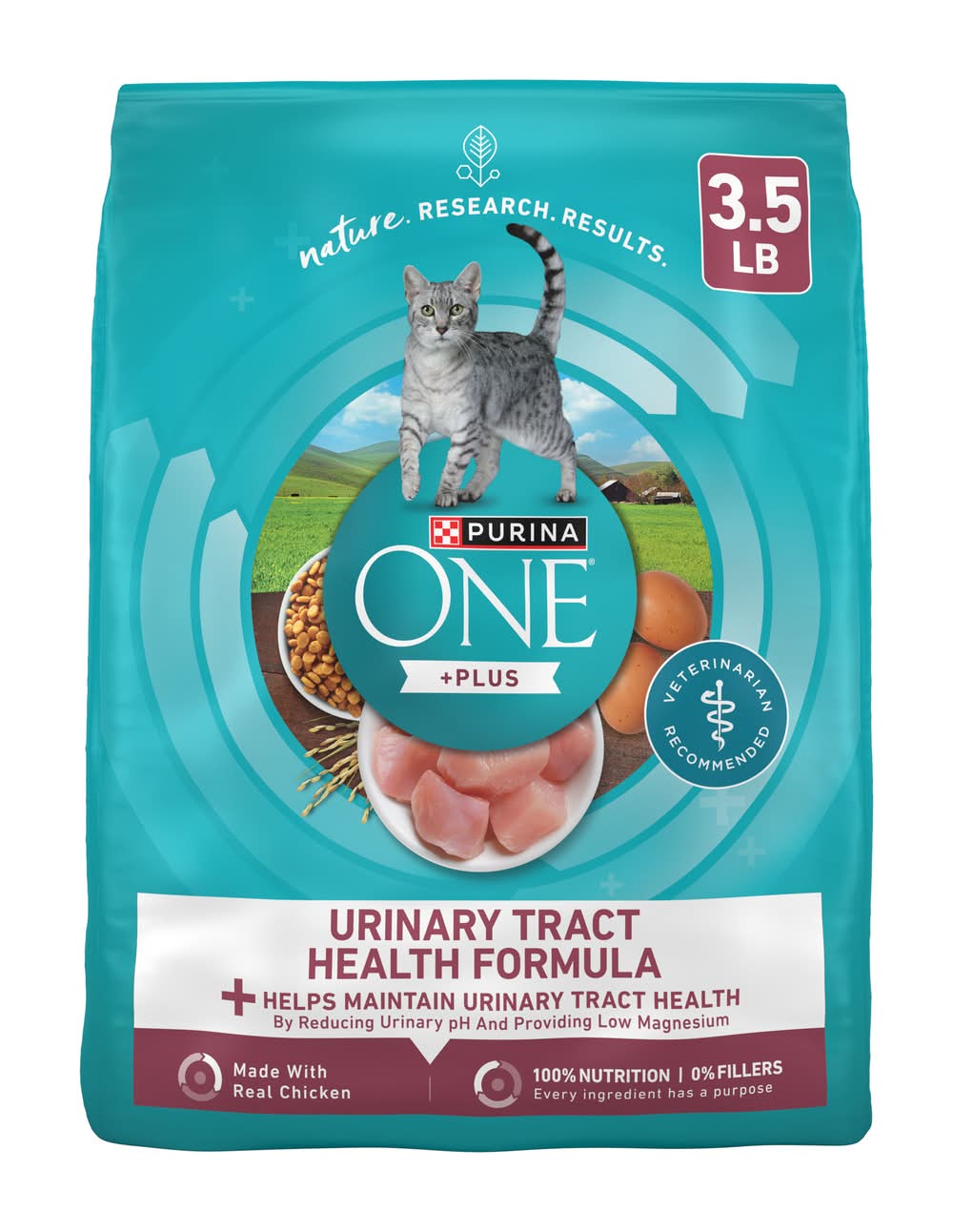 Purina One Plus Urinary Tract Health Formula Dry Cat Food, Real Chicken (3.5 lbs)