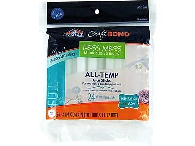 Elmer's Craftbond Less Mess All Temp Glue Sticks, 4" x 0.43" (24 ct)