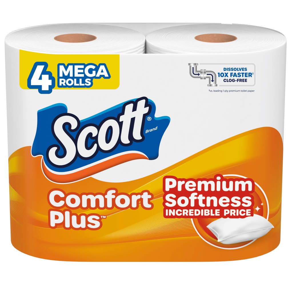 Scott Comfort Plus Bath Tissue, 3.82X4.0 in (4 x 425 ct)