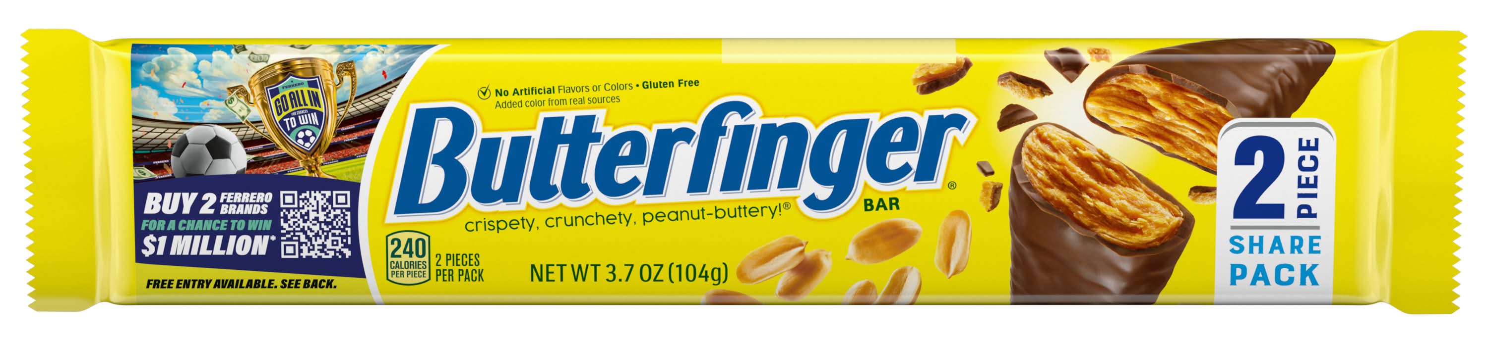 Butterfinger Gluten Free Candy Bar, Peanut Butter (3.7 oz, 2 ct)