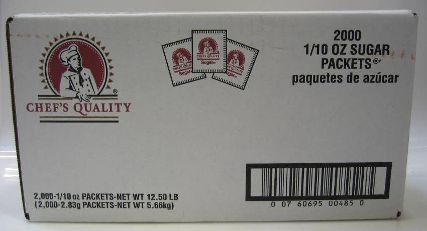 Chef's Quality - Sugar Packets - 2000 ct (1X2000|1 Unit per Case)