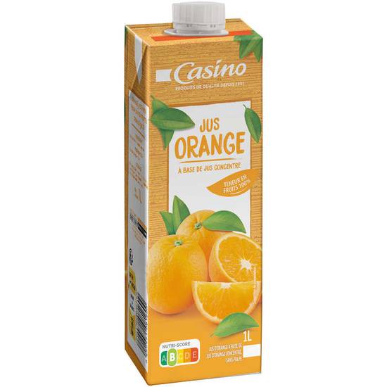 CASINO - Jus d'orange - A base de concentré - 1l