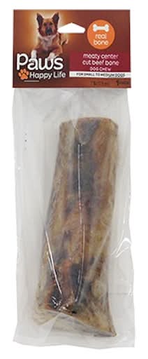 Paws Happy Life Center Cut Meaty Beef Bone Dog Chew, 7 in