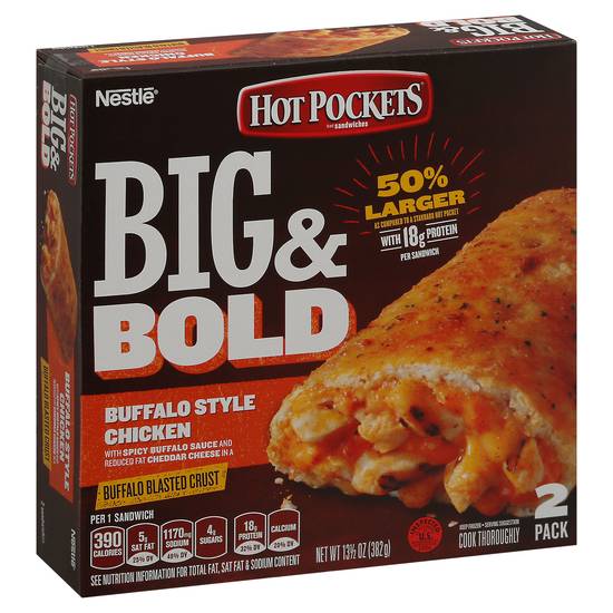 Hot Pockets Big and Bold Buffalo Style Chicken Sandwiches (2 ct)