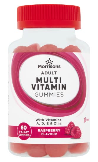 Morrisons Raspberry, Adult Multivitamin Gummies (60 pack)