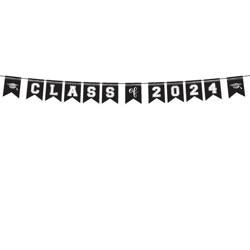 White Class of 2023 Graduation Cardstock Pennant Banner, 12ft