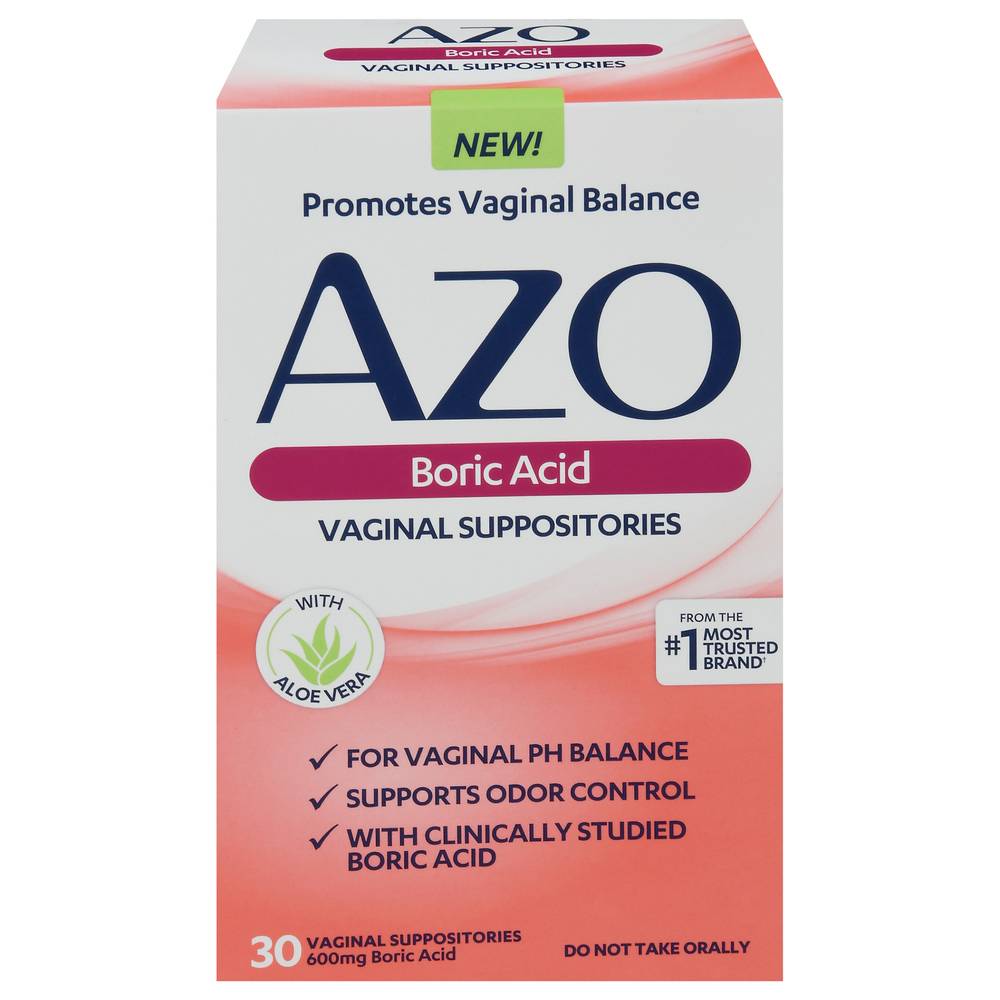 Azo Boric Acid Vaginal Suppositories (2.24 oz, 30 ct)