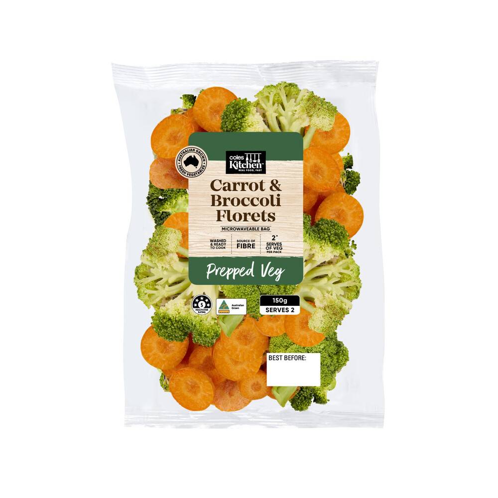 Coles Kitchen Carrot & Broccoli Florets 150g