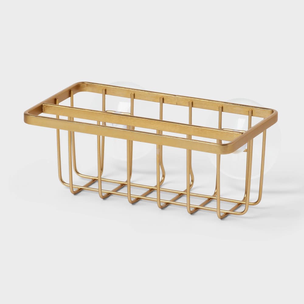 Brightroom Suction Sink Caddy With Towel Bar, Champagne