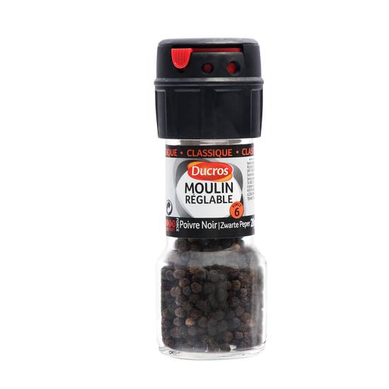 Ducros - Moulin réglable poivre noir grains