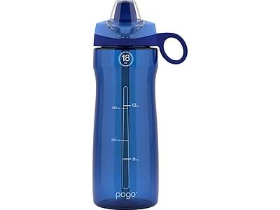 Pogo Gear Tritan Water Bottle With Soft Straw, 18 Oz., Blue (213-0694-021-6)