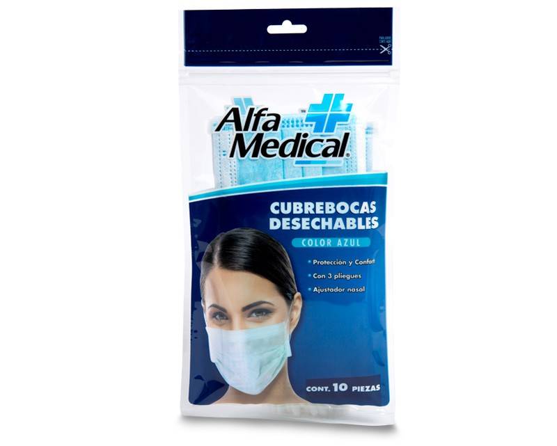 Alfa Medical · Cubrebocas desechables (20 g)