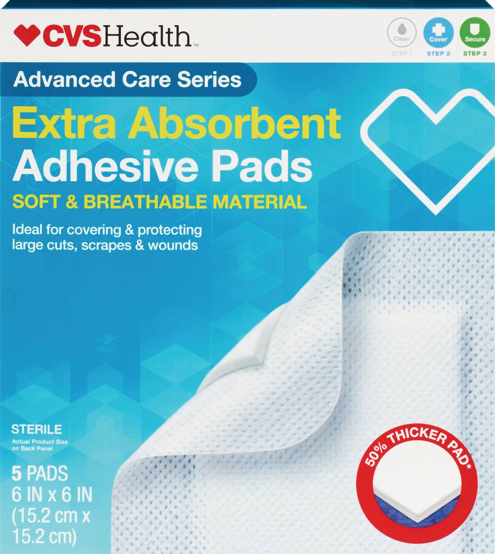 Cvs Health Extra Absorbent Adhesive Pads, 5 Ct