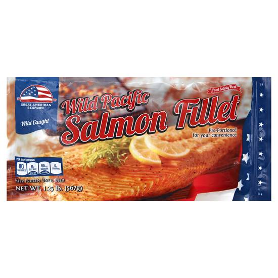 Great American Seafood Frozen Wild Pacific Salmon Fillet (1.3 lbs)