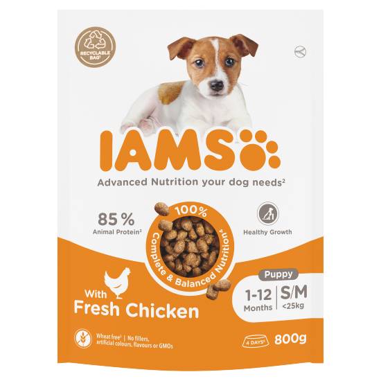 Iams For Vitality Dry Puppy Food Small/Medium Breed With Fresh Chicken