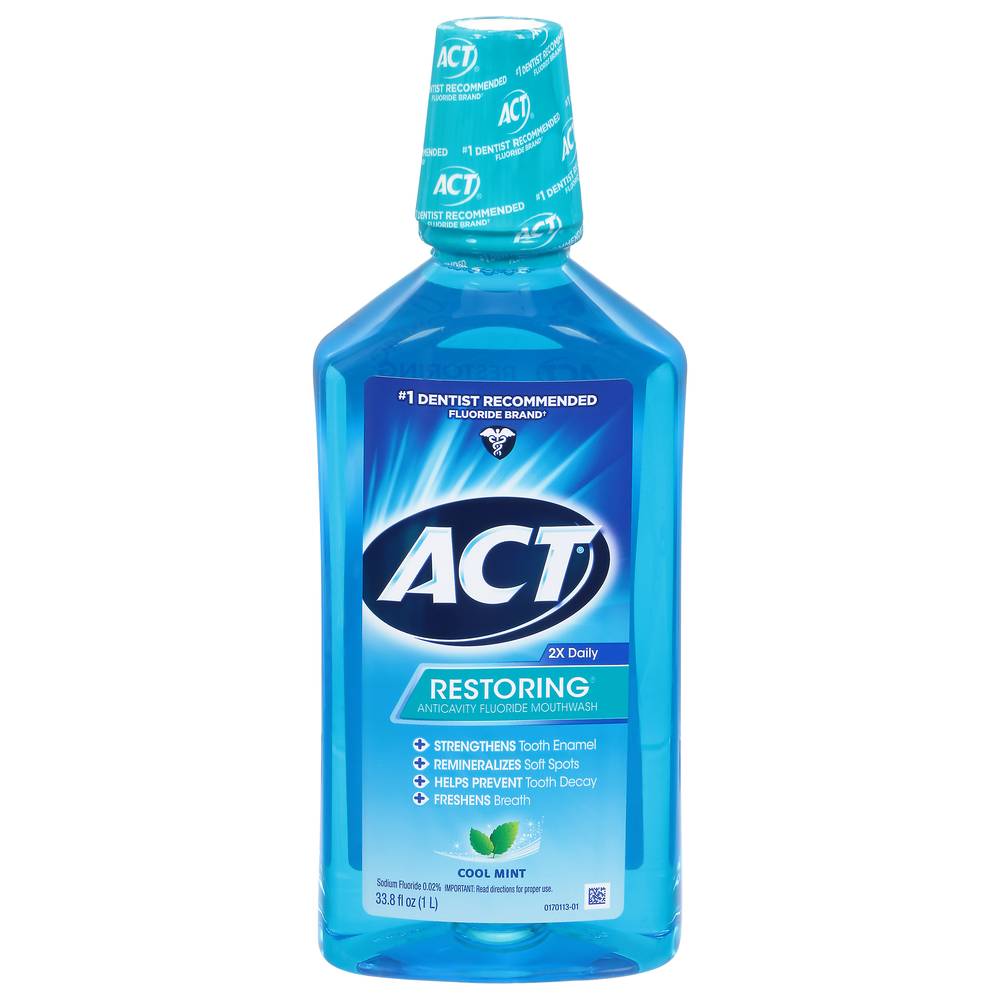 ACT Cool Mint Anticavity Mouthwash (33.8 fl oz)