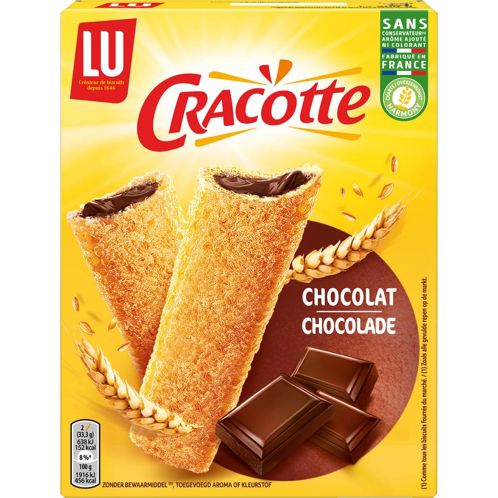 Lu - Cracotte biscottes fourrées au chocolat