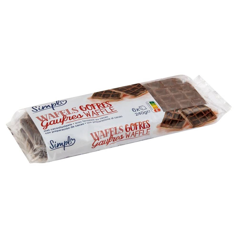 Simpl Gaufres Waffle avec Fantaisie au Cacao 240 g