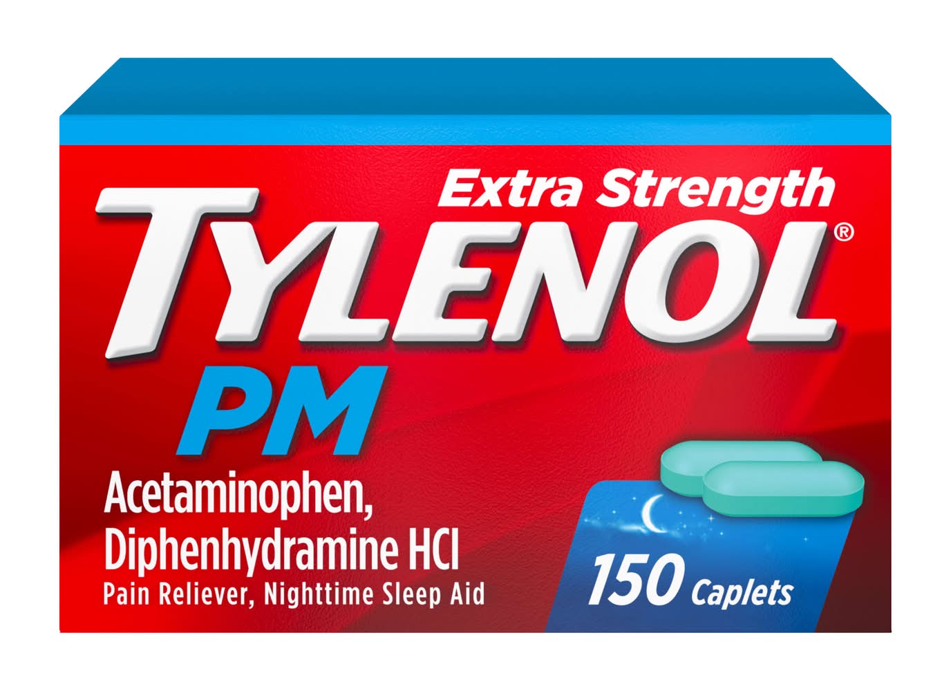 Tylenol Extra Strength Pain Reliever & Sleep Aid Tablets 500 mg Acetaminophen & 25 mg Diphenhydramine Hcl (150 ct)