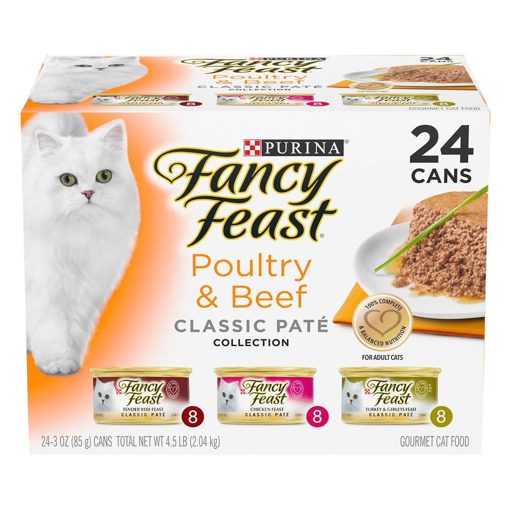 Purina Fancy Feast Feast Classic Pate Variety Cans (poultry & beef) (24 ct)