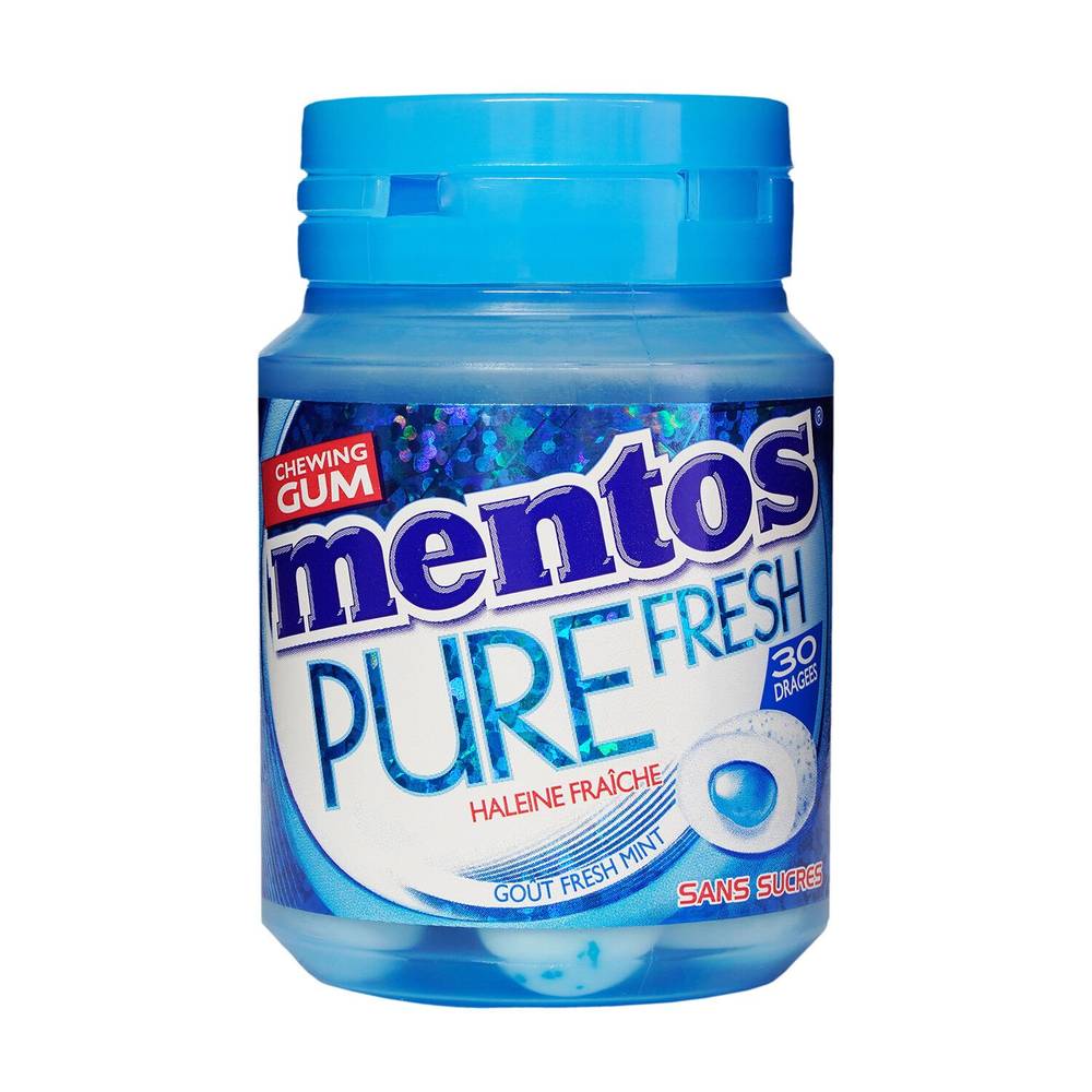 Mentos - Chewing gum pur frais sans sucres, mint au thé vert (30)