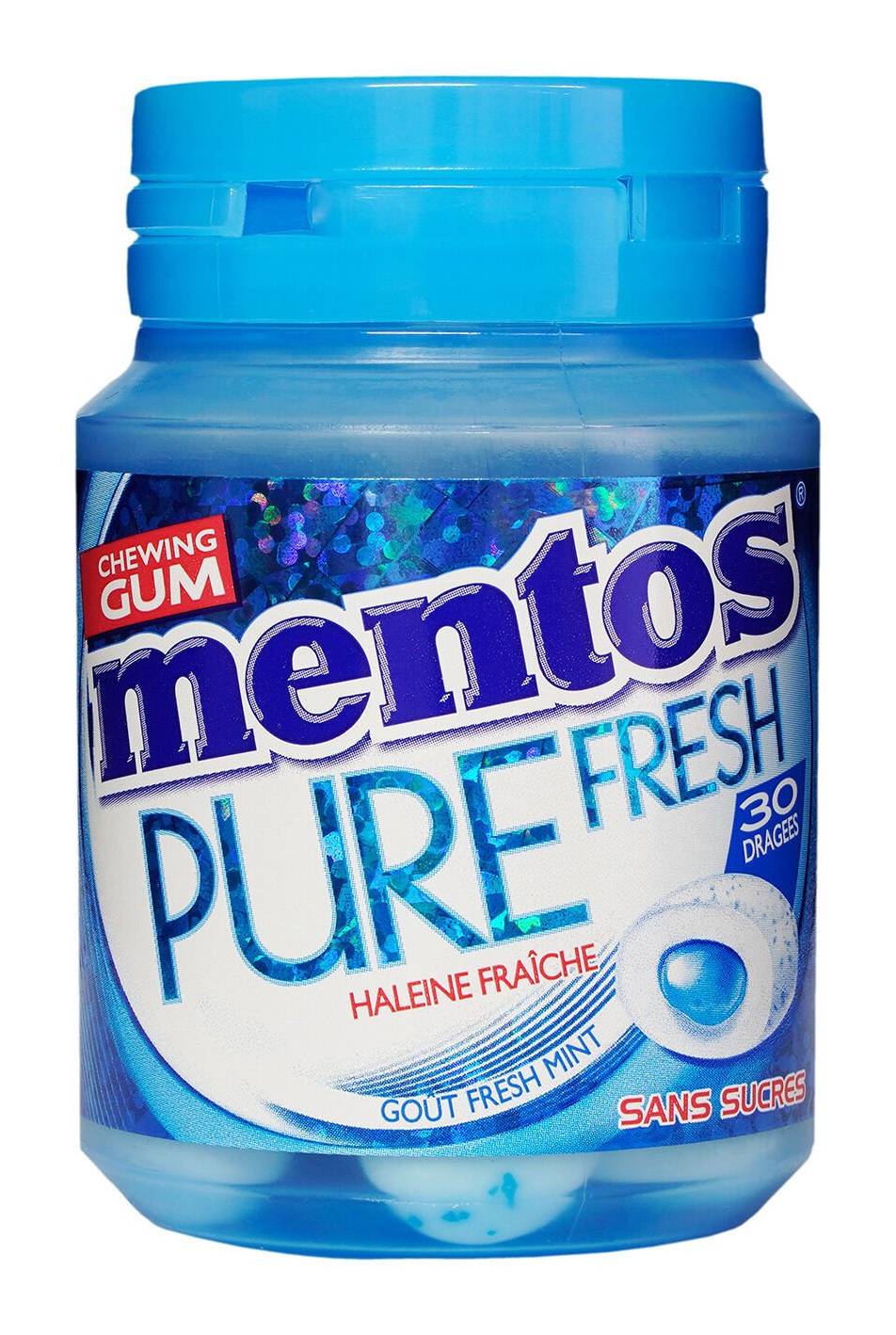Mentos - Chewing gum pur frais sans sucres, mint au thé vert (30)