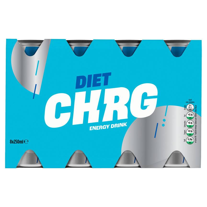 Asda Charge Diet Energy Drink 8 x 250ml