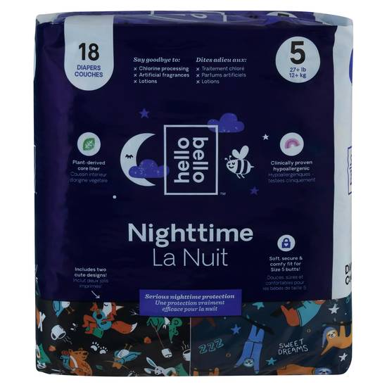 Hello Bello Size 5 Nighttime Baby Diapers (18 ct)