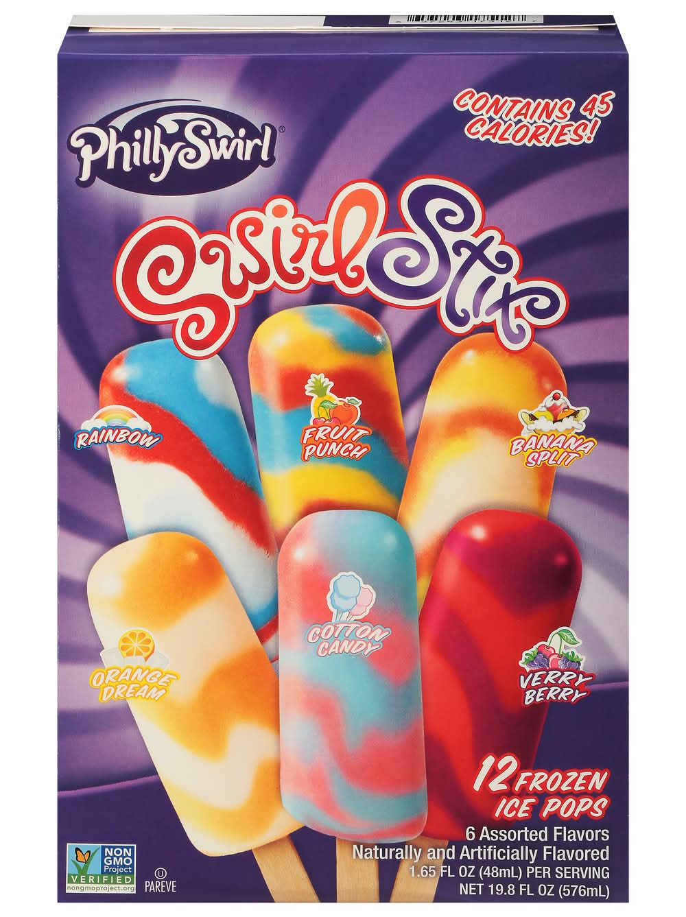 PhillySwirl 6 Assorted Flavors Swirl Stix (19.8 fl oz)