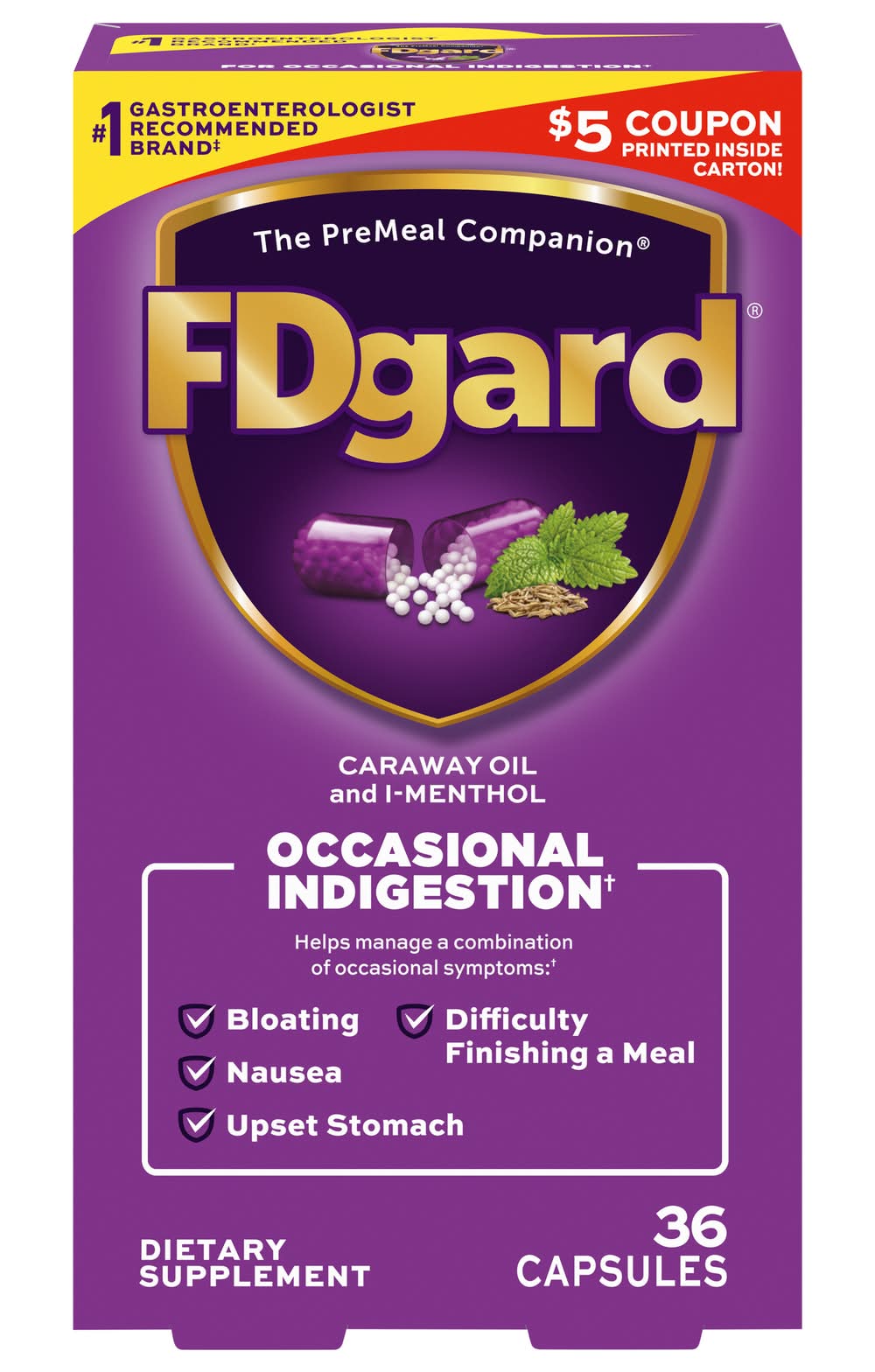 FDgard Caraway Oil & L-Menthol Functional Dyspepsia Relief (0.54 oz, 36 ct)