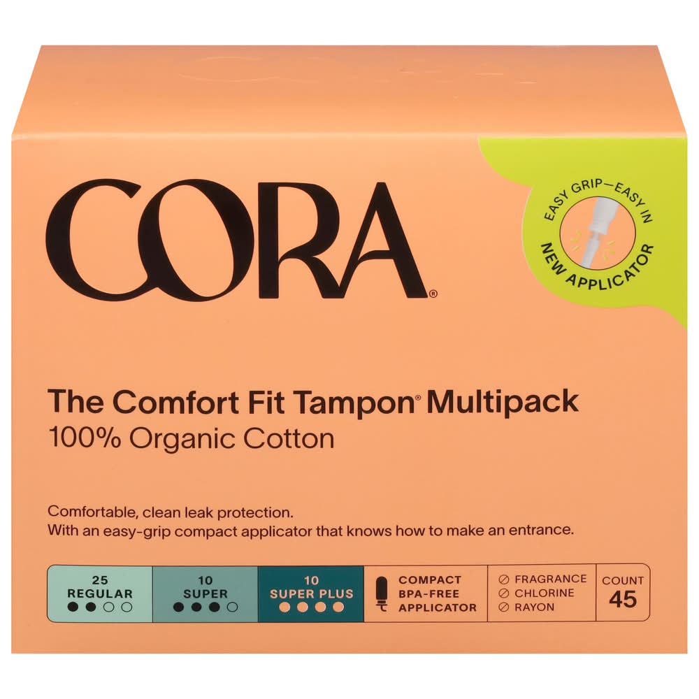 Cora The Comfort Fit Tampons, Multipack (45 ct)