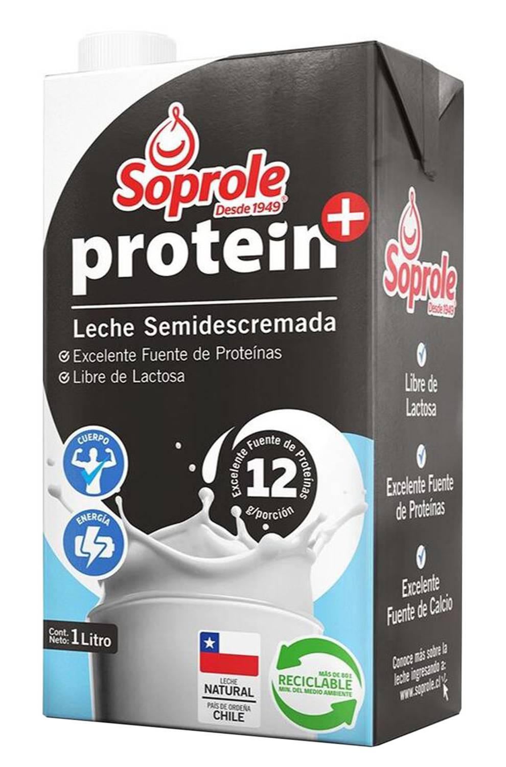 Soprole · Protein+ leche semidescremada deslactosada (1 L)