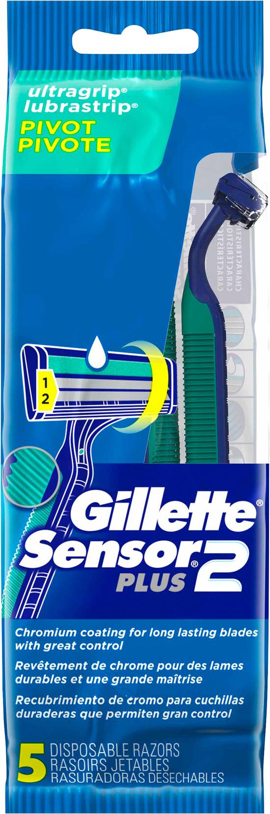 Gillette Sensor 2 Plus Ultagrip Disposable Razors (5 ct)