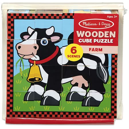 Melissa & Doug Farm Cube Puzzle 3+ (6 ct)