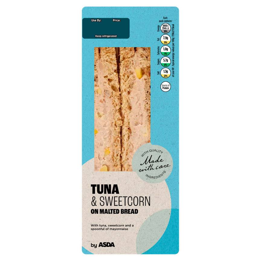 Asda Tuna & Sweetcorn on Malted Bread