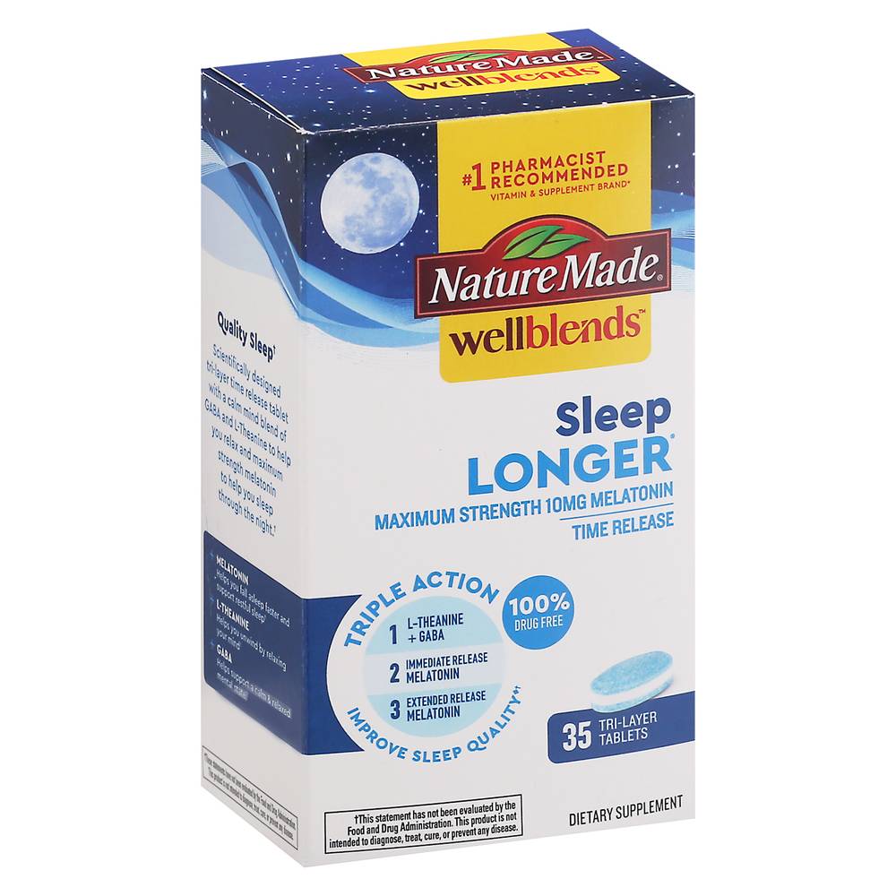 Nature Made Wellblends Triple Action Sleep Longer Melatonin 10 mg Tablets