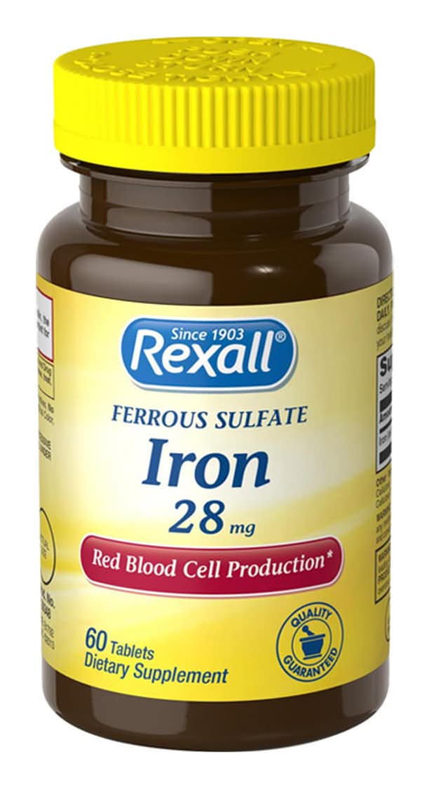 Rexall Ferrous Sulfate Iron 28 Mg Tablets 60 Ct