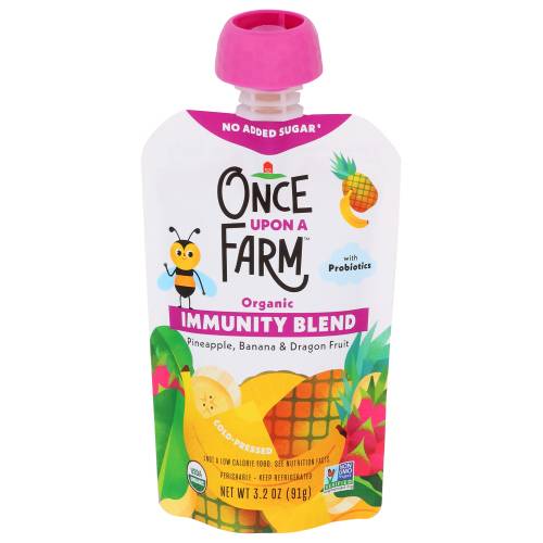 Once Upon A Farm Organic Pineapple Banana Dragon Fruit Immunity Blend