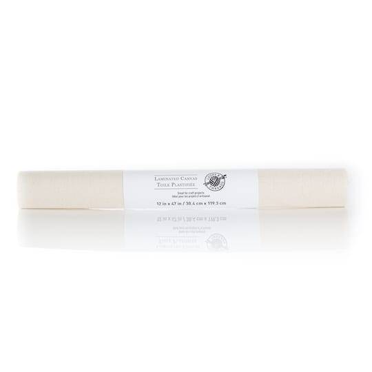 Natural Laminated Canvas Fabric Roll By Loops & Threads